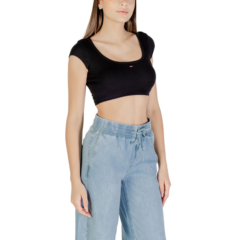 Tommy Hilfiger Jeans Black Cotton T-Shirt