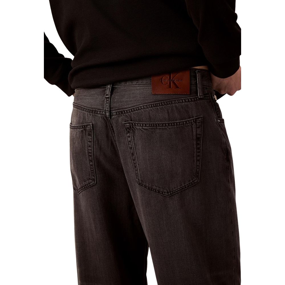 Calvin Klein Jeans Black Relaxed Fit Jeans for Men side view