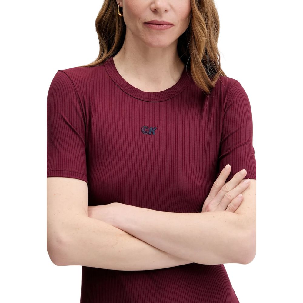 Robe longue en modal Calvin Klein Jeans couleur bordeaux