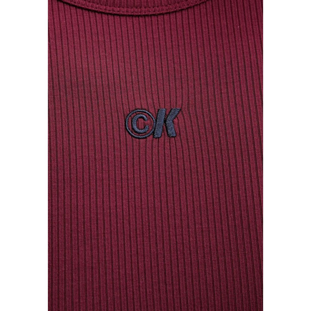 Robe longue en modal Calvin Klein Jeans couleur bordeaux