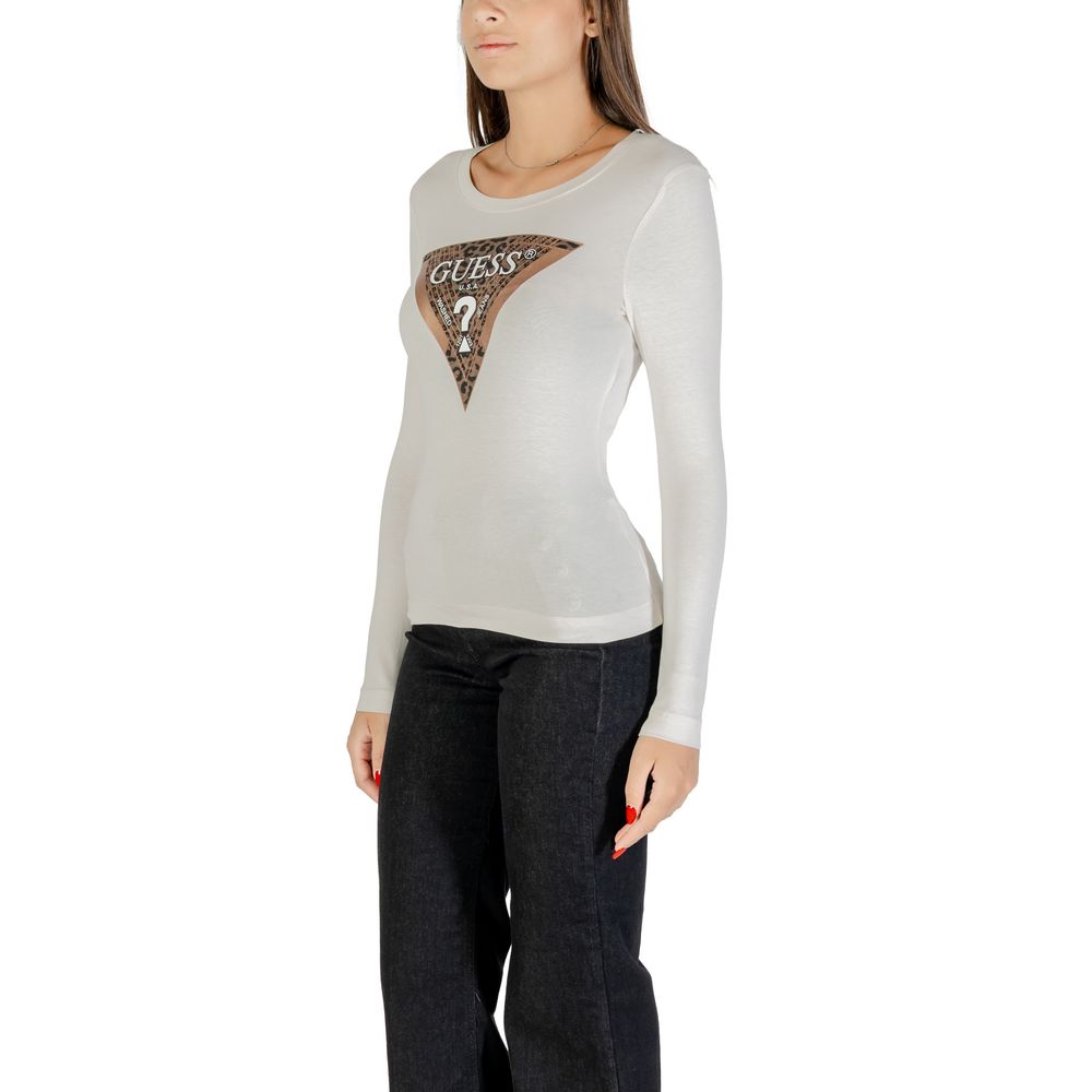 Guess White Long Sleeve T-Shirt for Women side view