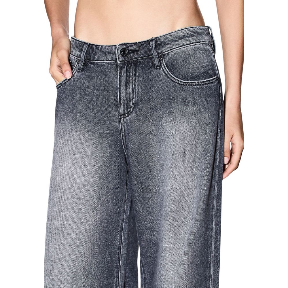 Armani Exchange Grey Relaxed Fit Jeans for Women side view