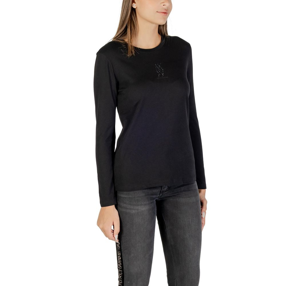 Armani Exchange Black Long Sleeve T-Shirt for Women detail view