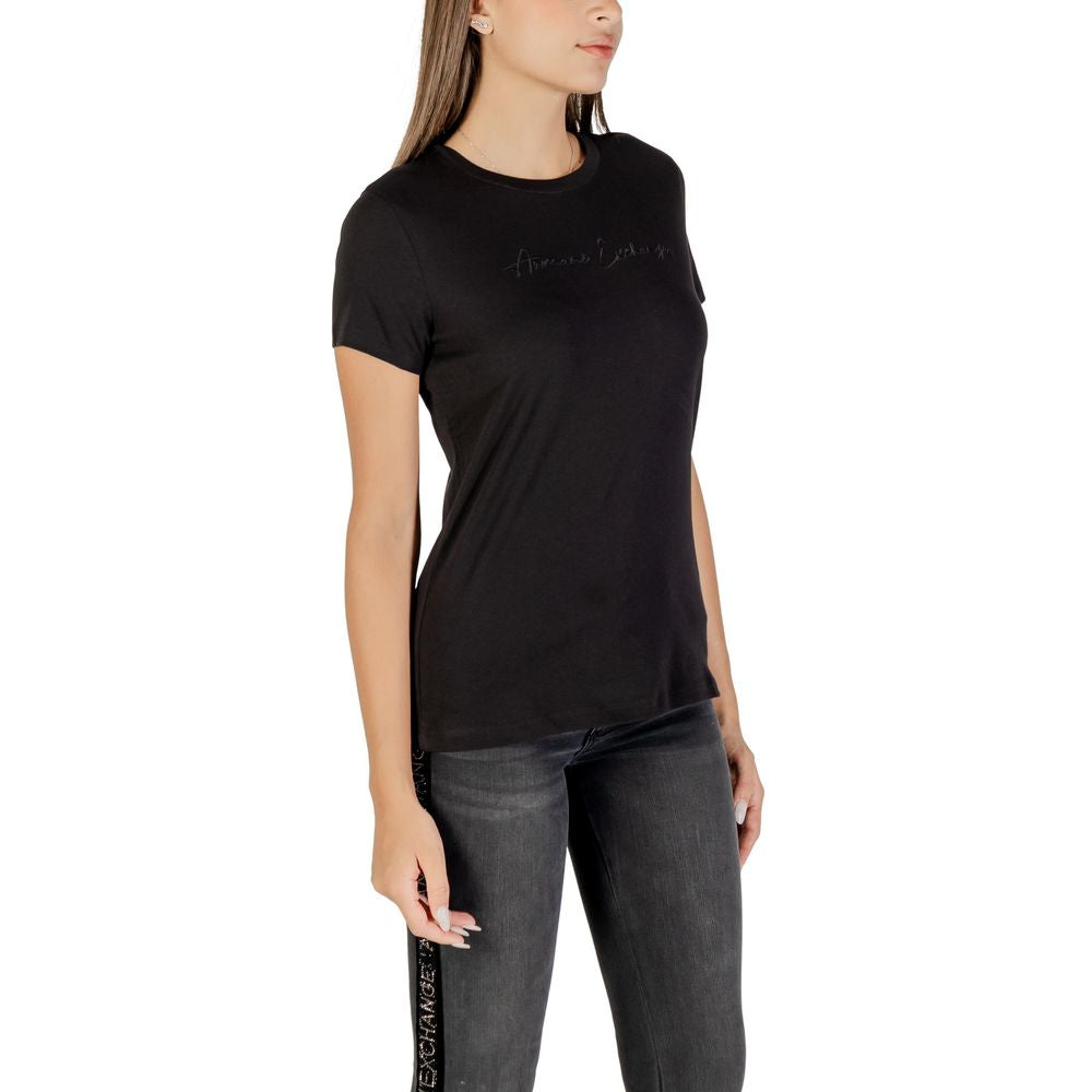 Armani Exchange Black T-Shirt for Women detail view
