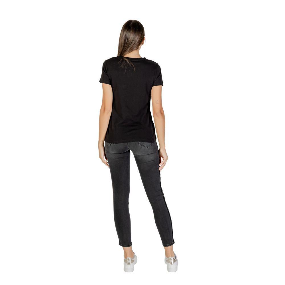 Armani Exchange Black T-Shirt for Women side view
