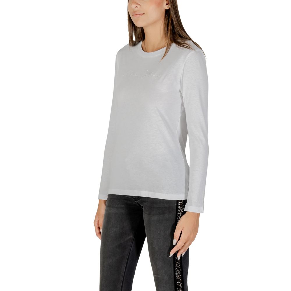 T-shirt à manches longues en coton blanc Armani Exchange