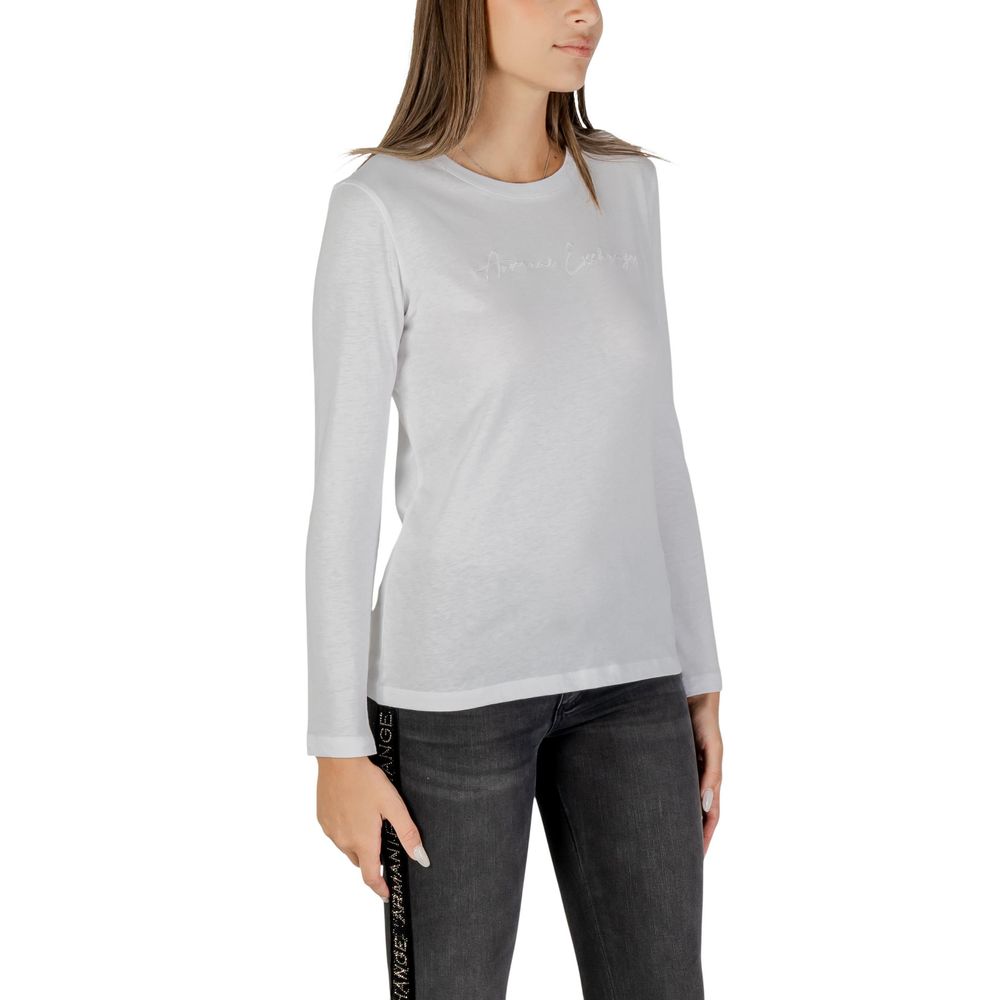 T-shirt à manches longues en coton blanc Armani Exchange