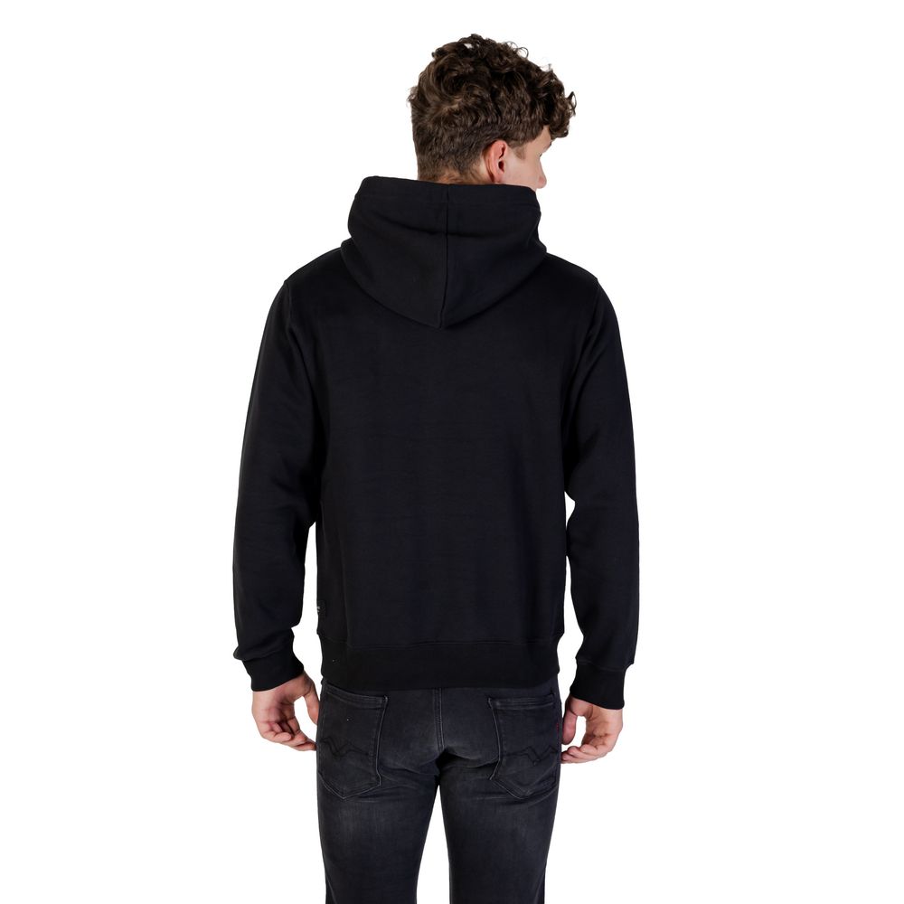 Sweat à capuche en coton noir Replay