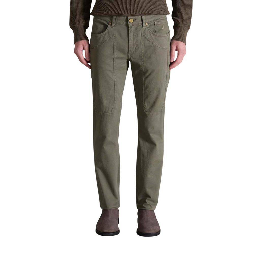 Pantalon skinny en coton vert Jeckerson