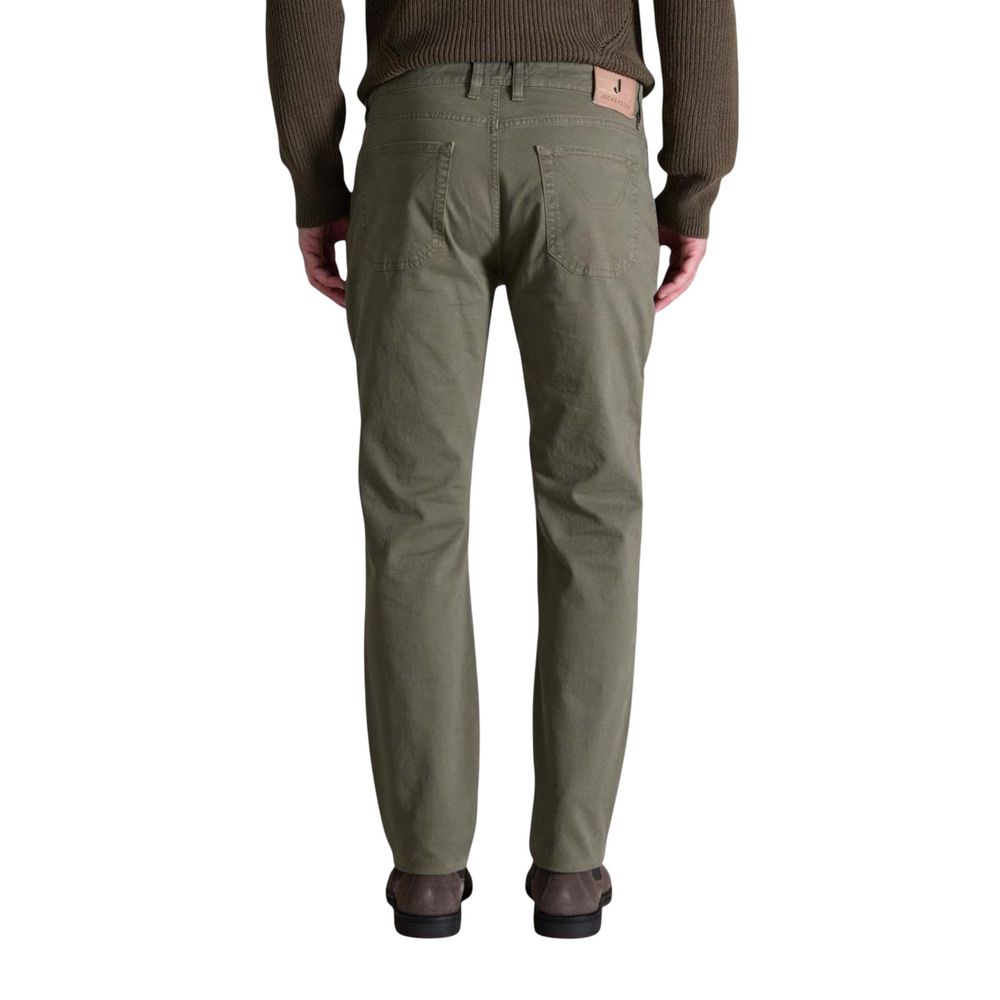 Pantalon skinny en coton vert Jeckerson