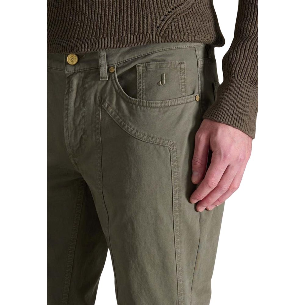 Pantalon skinny en coton vert Jeckerson