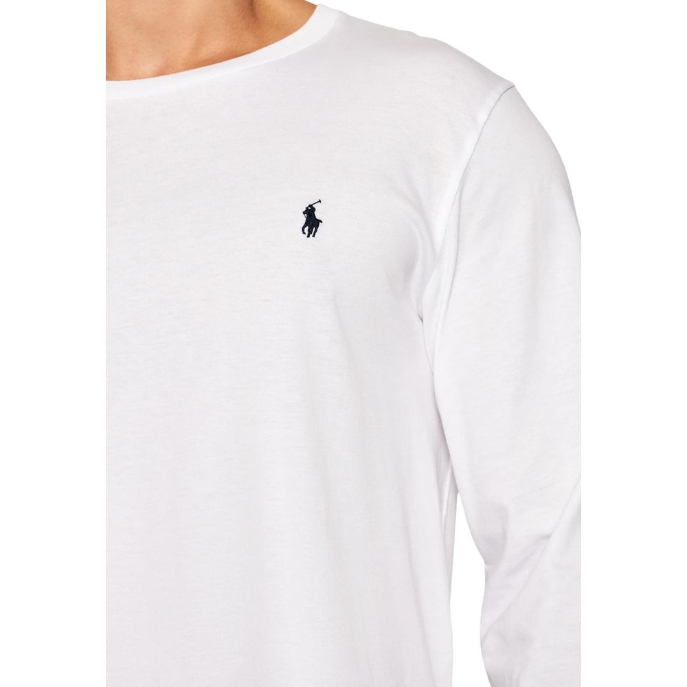 T-shirt à manches longues en coton blanc Ralph Lauren