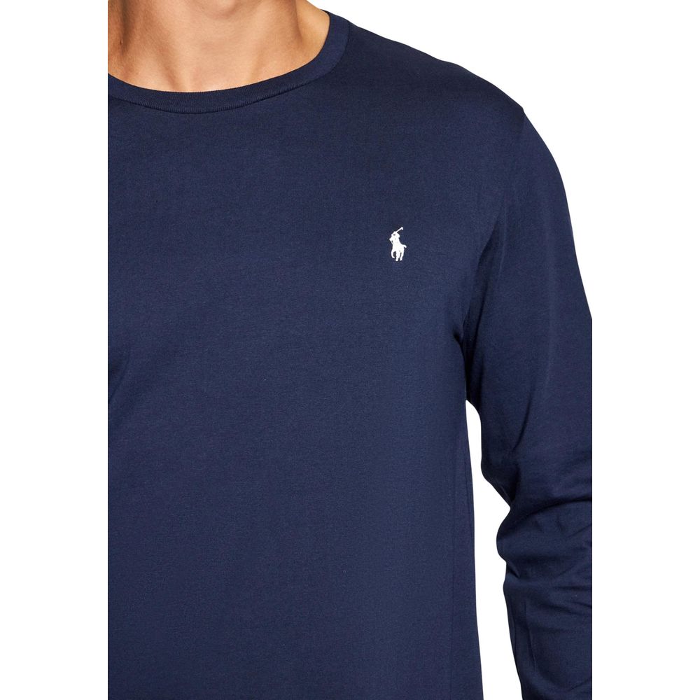T-shirt à manches longues en coton bleu Ralph Lauren