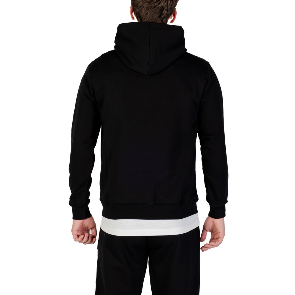 Sweat à capuche en coton noir et blanc Icon