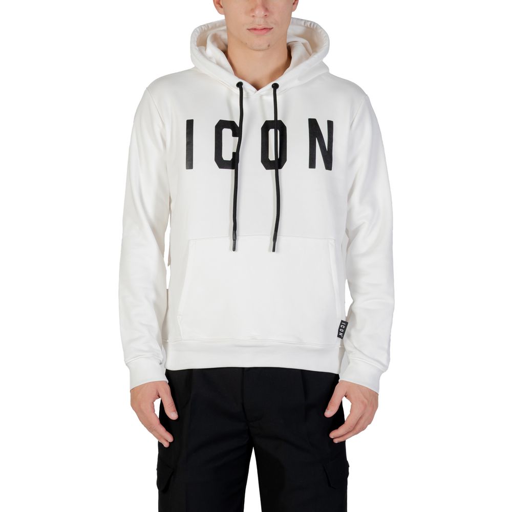 Sweat à capuche en coton noir et blanc Icon