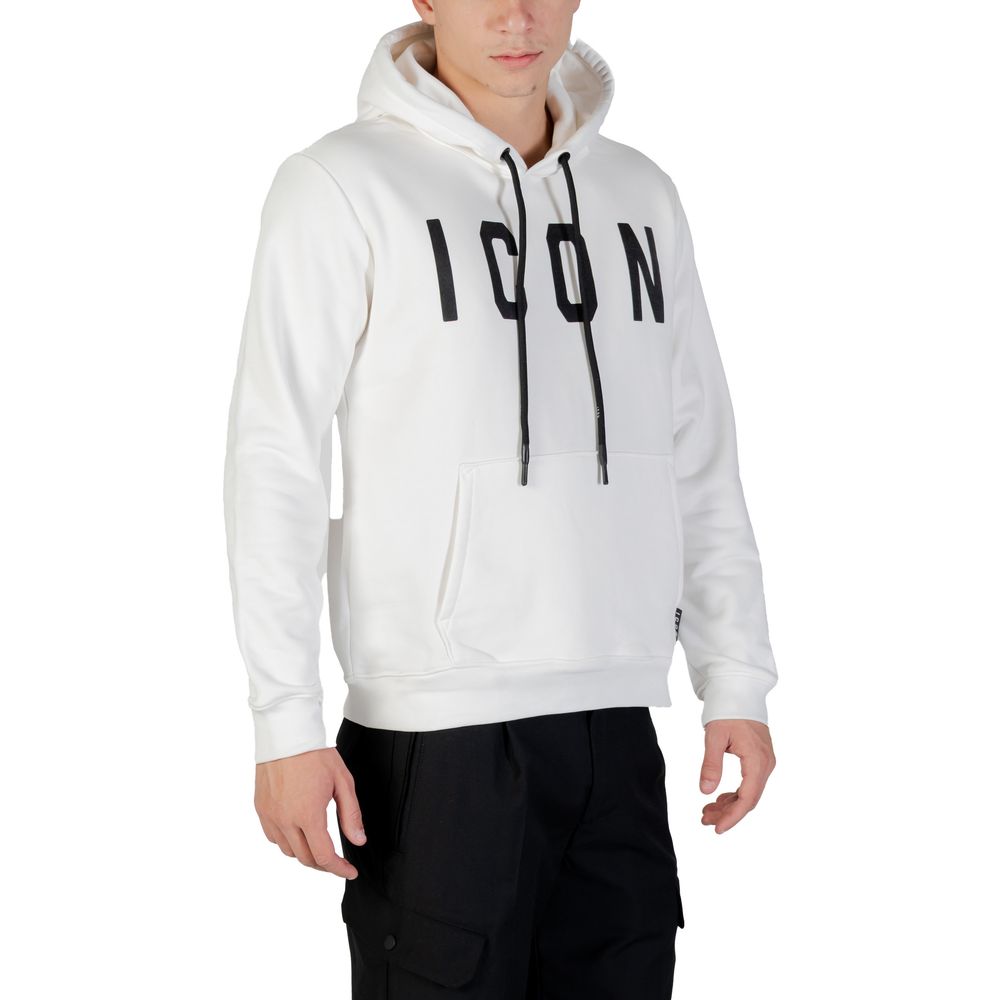 Sweat à capuche en coton noir et blanc Icon