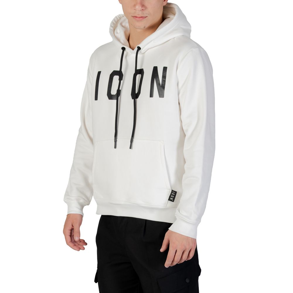 Sweat à capuche en coton noir et blanc Icon