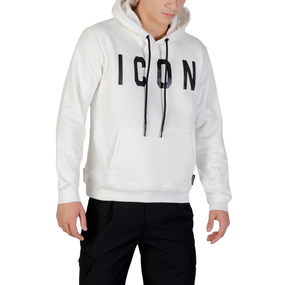 Sweat à capuche en coton noir et blanc Icon