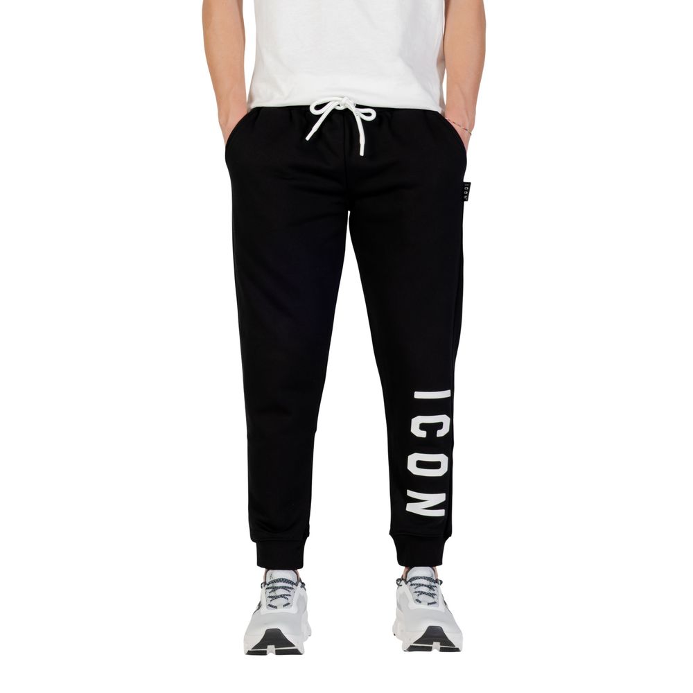 Pantalon de jogging Icon en coton noir (Pantalon de sport)