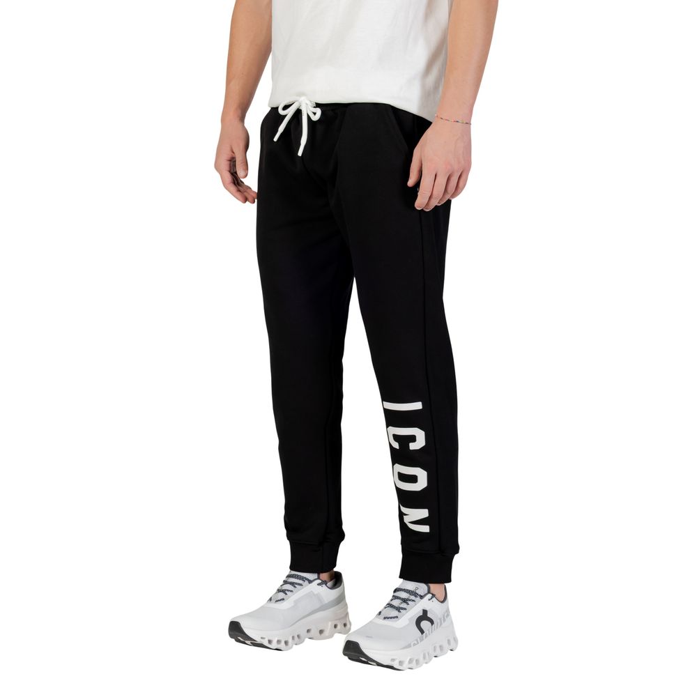 Pantalon de jogging Icon en coton noir (Pantalon de sport)