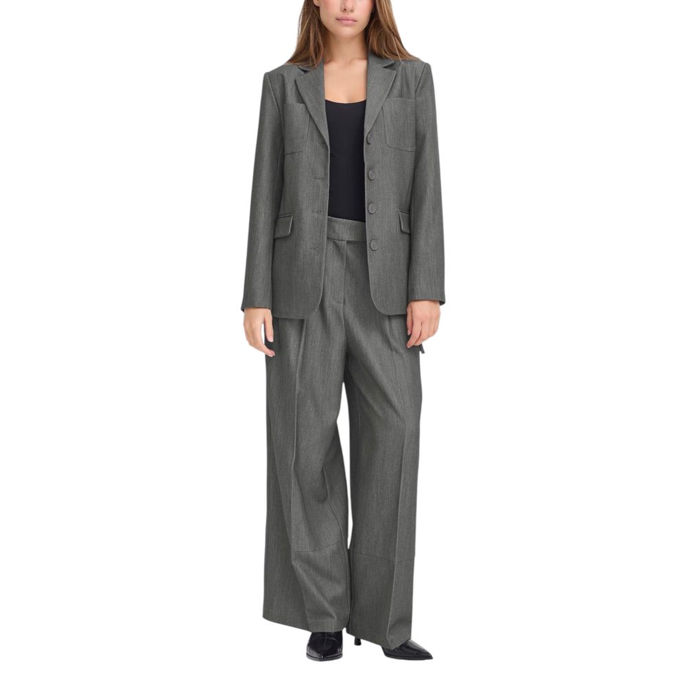 ICHI Grey Blazer for Women side view