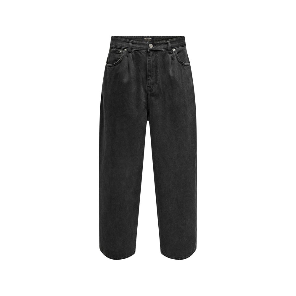 Only & Sons Black Relaxed Fit Jeans for Men