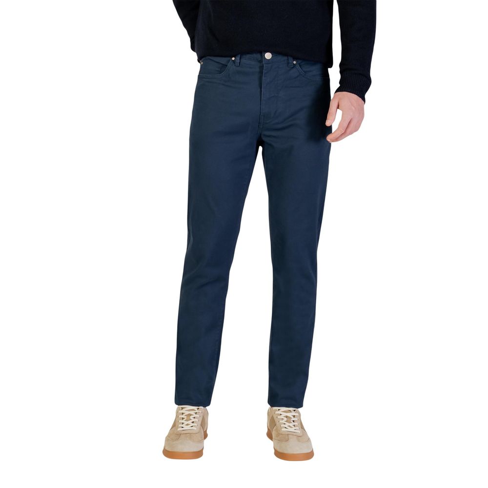 Pantalon slim en coton bleu Borghese
