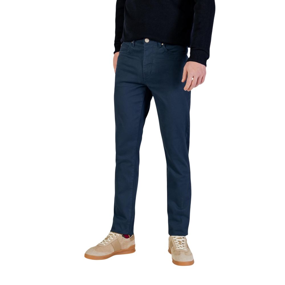 Pantalon slim en coton bleu Borghese