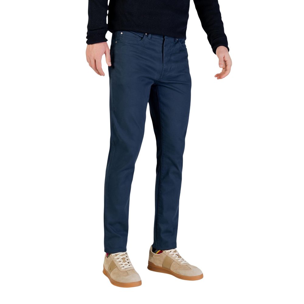 Pantalon slim en coton bleu Borghese