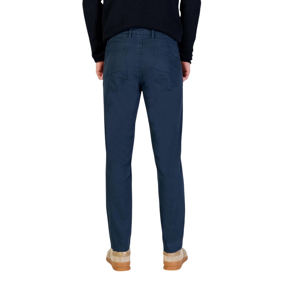 Pantalon slim en coton bleu Borghese