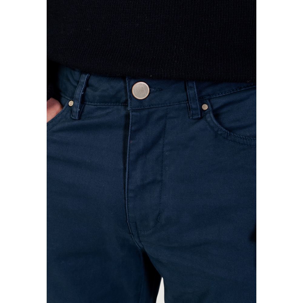 Pantalon slim en coton bleu Borghese