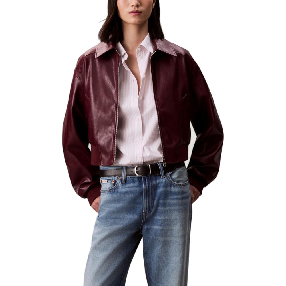 Calvin Klein Jeans Red Leather Jackets for Women