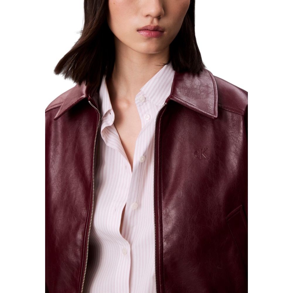 Calvin Klein Jeans Red Leather Jackets for Women alternate view