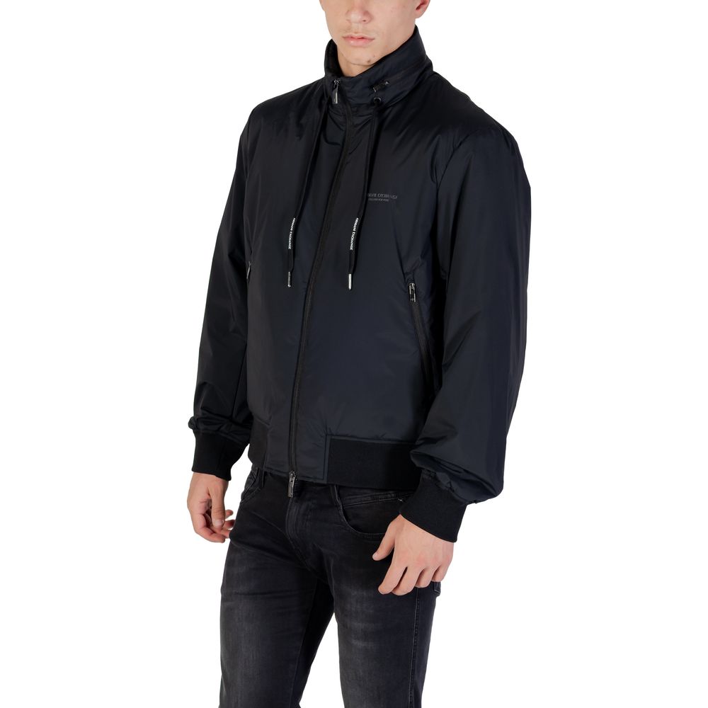 Armani Exchange Black Bomber for Men side view