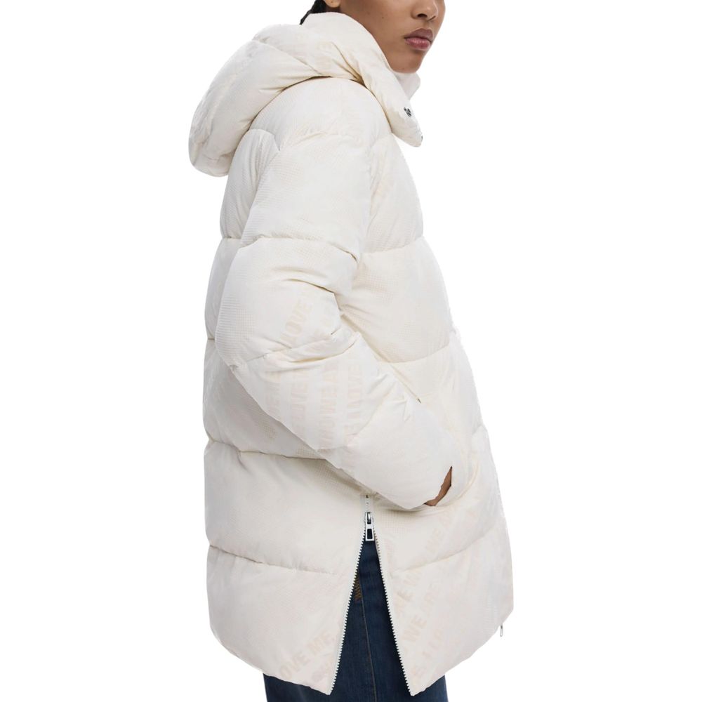 Desigual White Coat for Women side view