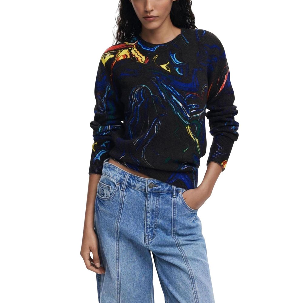 Desigual Black Marabou Sweatshirt
