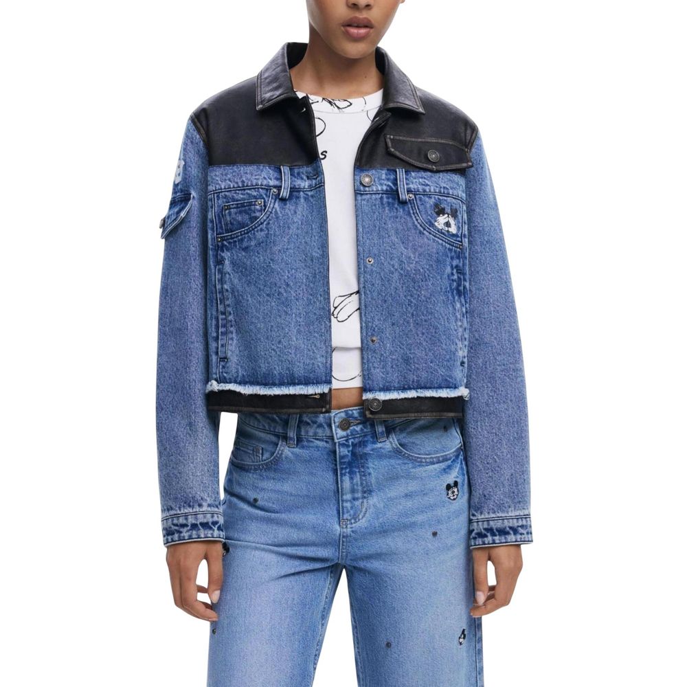 Desigual Blue Denim Jackets for Women