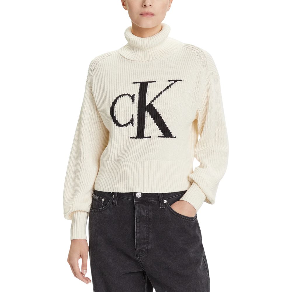 Sweat-shirt en Coton Beige Calvin Klein Jeans