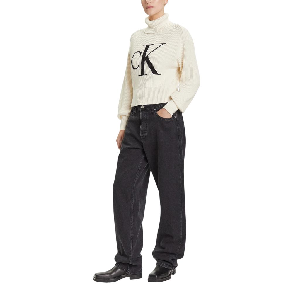 Sweat-shirt en Coton Beige Calvin Klein Jeans