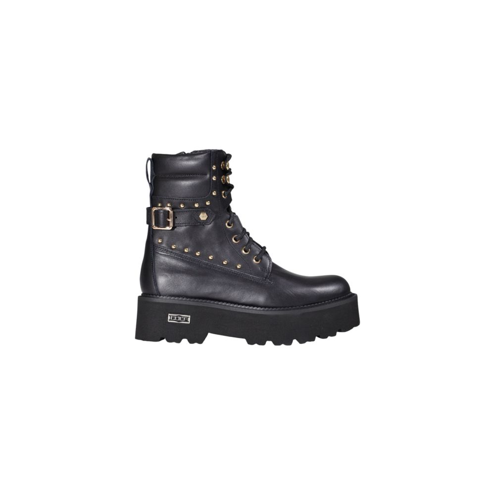 Bottes à lacets en cuir noir Cult