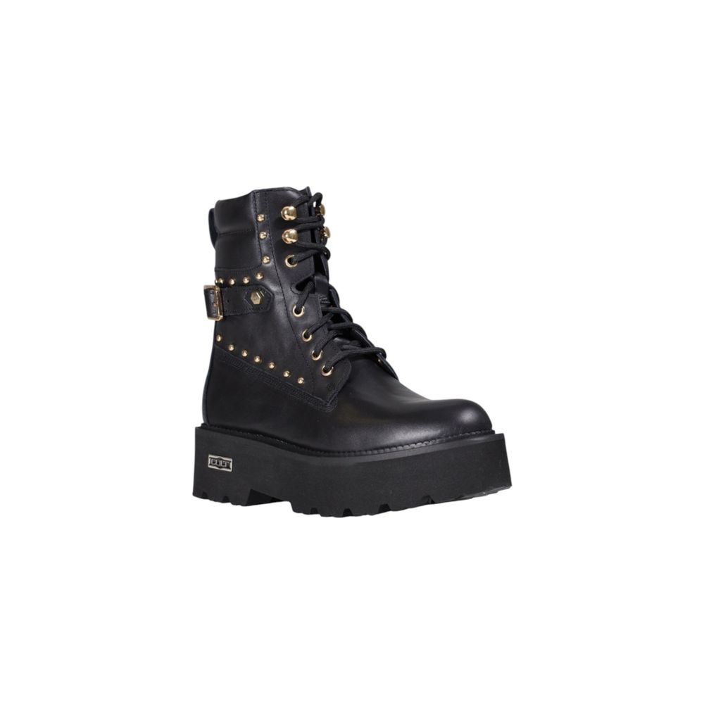 Bottes à lacets en cuir noir Cult