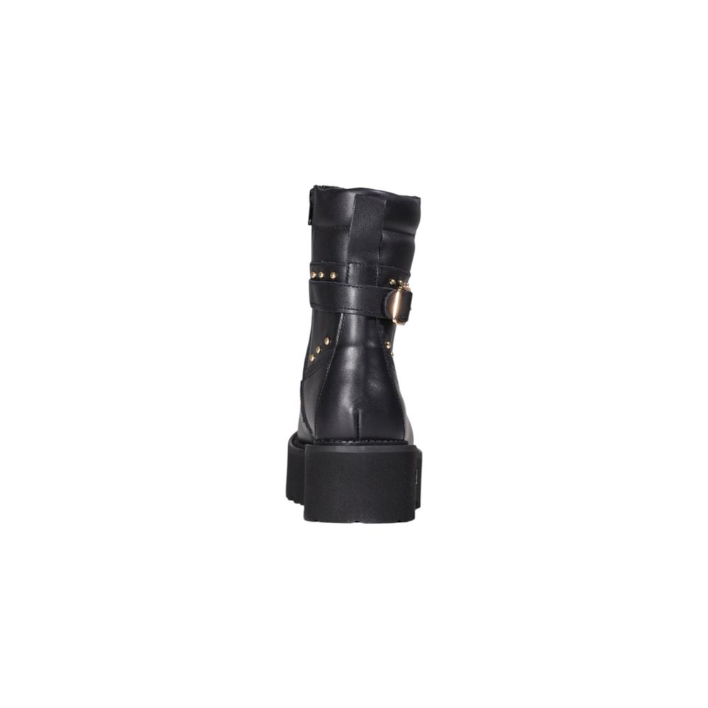 Bottes à lacets en cuir noir Cult