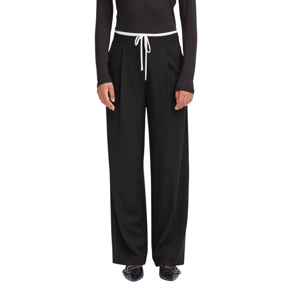 Pantalon noir en polyester ICHI