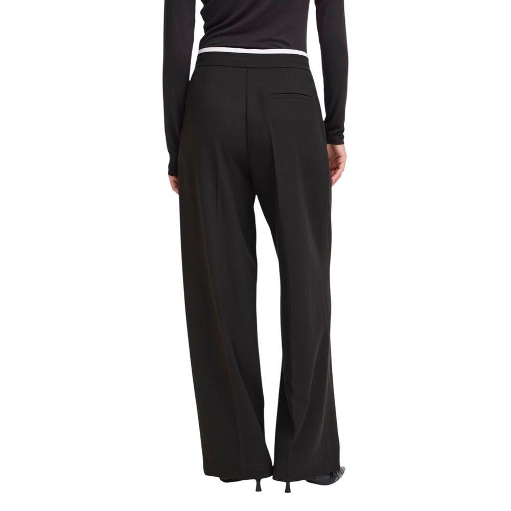 Pantalon noir en polyester ICHI