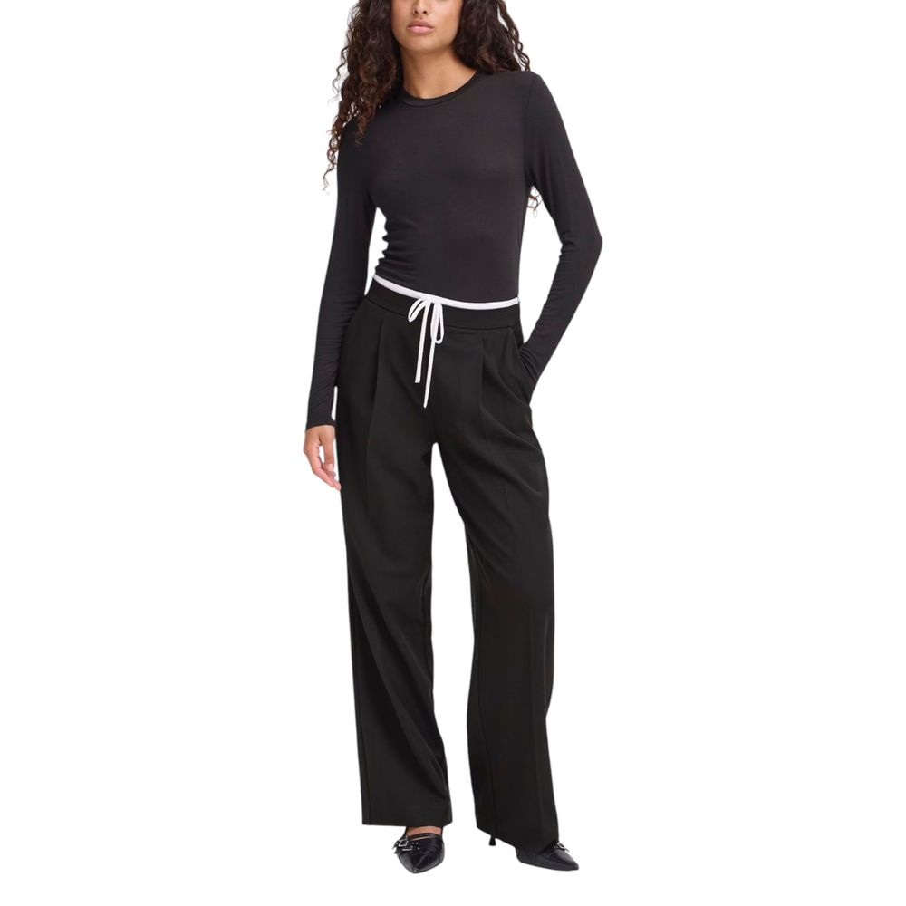 Pantalon noir en polyester ICHI