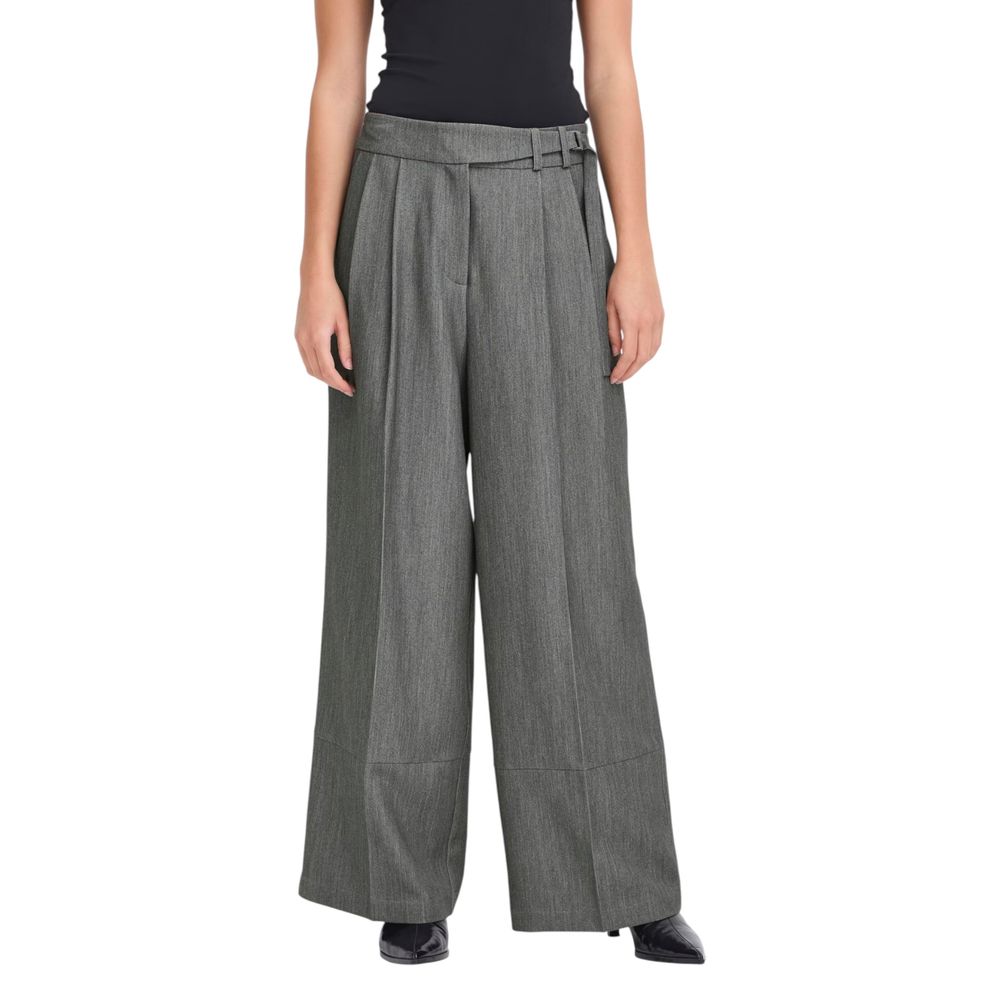 ICHI Grey Casual Pants for Women