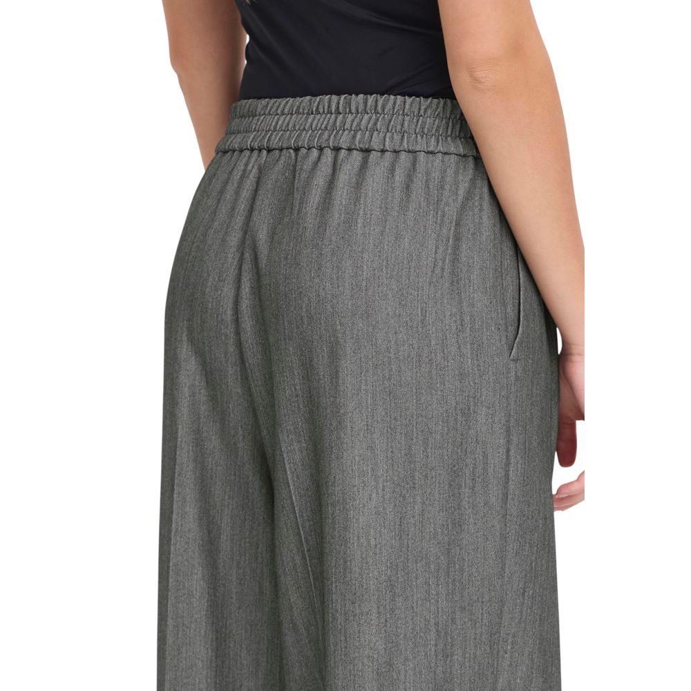 ICHI Grey Casual Pants for Women side view