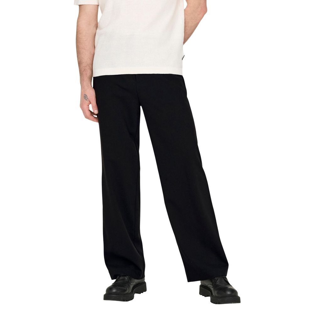 Only & Sons Black Casual Pants for Men