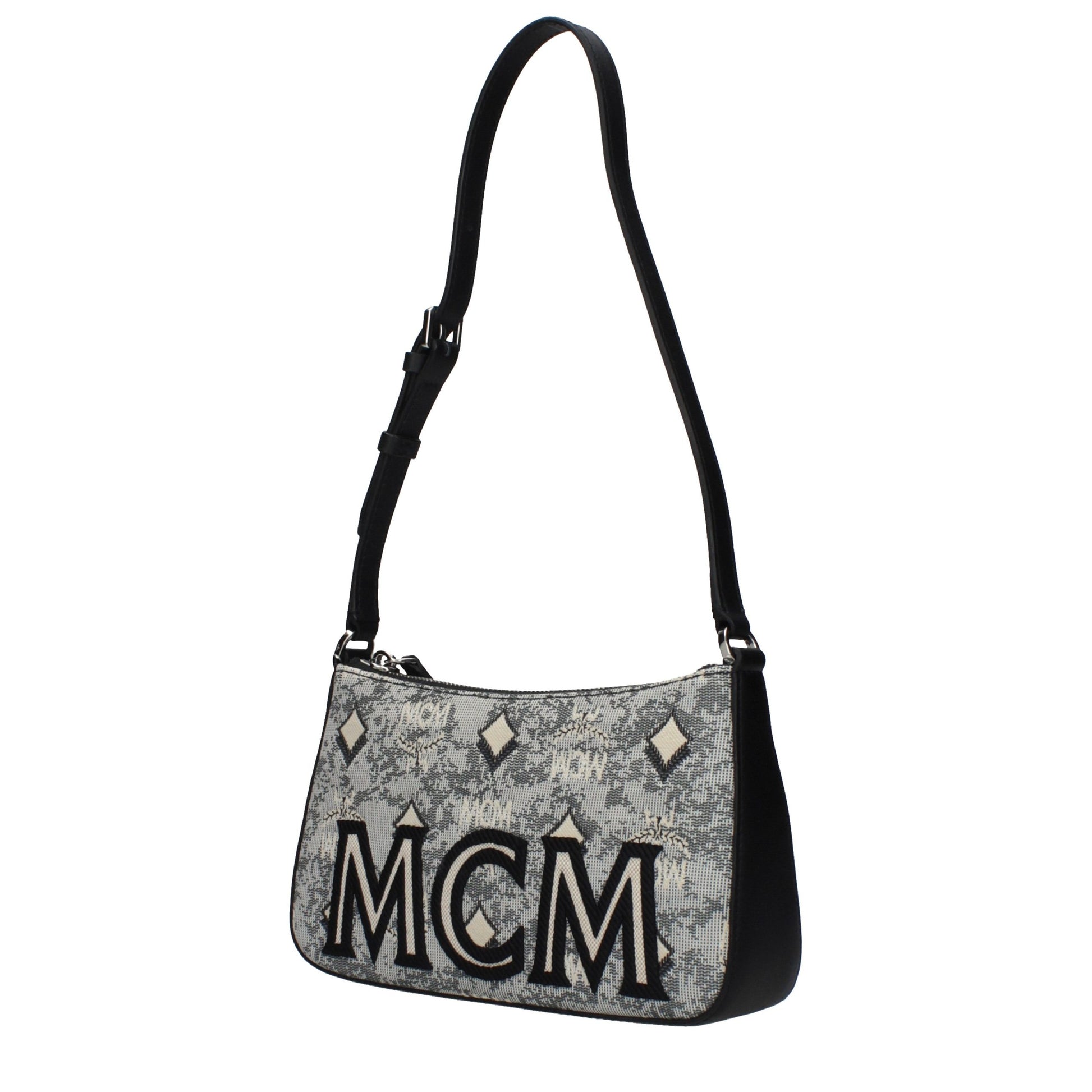 Sac bandoulière en tissu gris MCM