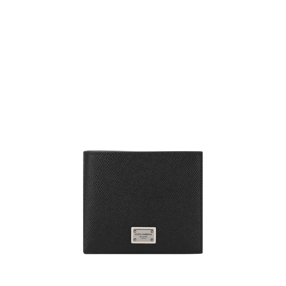 Portefeuille Dolce & Gabbana en cuir de veau noir Bos Taurus